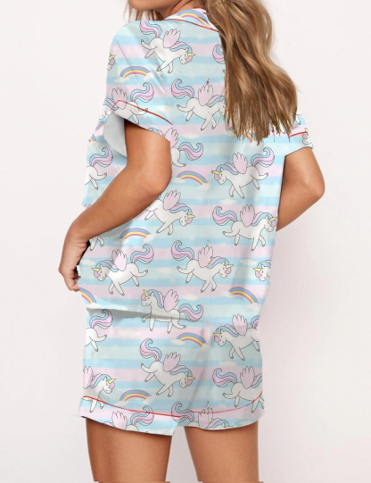 Childhood Fun Carousel Satin Pajama Short Set