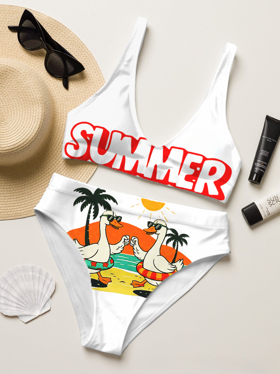 Summer Duck Sexy Two-Piece Bikini Set Swimsuit 