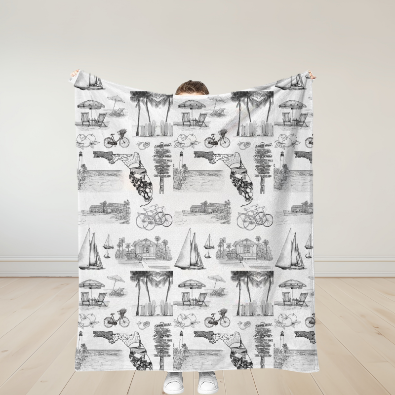 Personalized Atlanta Toile Traditional Soft Throw Blanket Birthday Gif