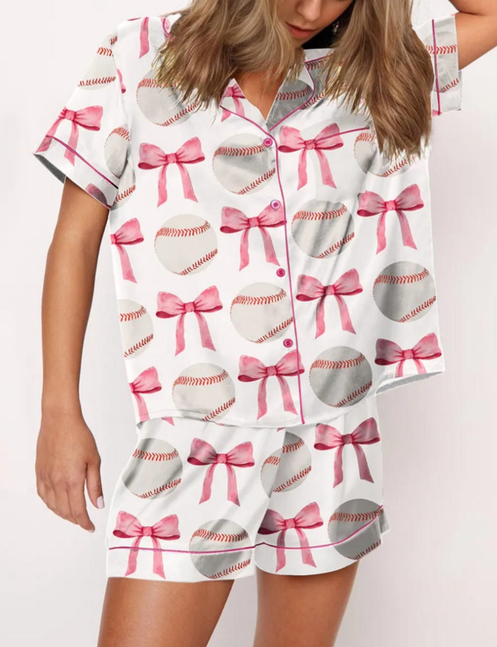 Coquette Baseball Mom Pajama Set