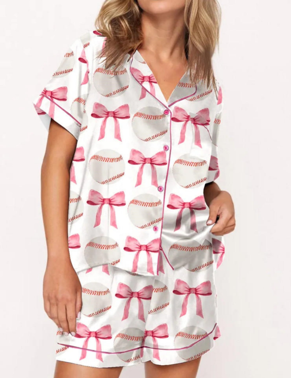Coquette Baseball Mom Pajama Set