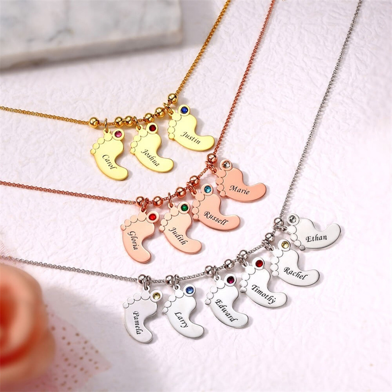 Custom Baby Feet Mother's Necklace