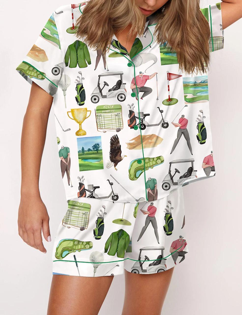 Golf Watercolor Satin Pajama Set