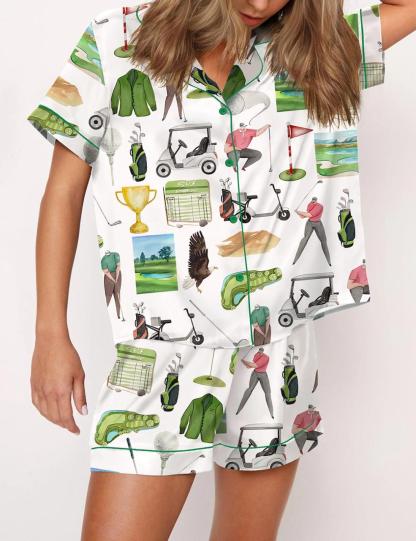 Golf Watercolor Satin Pajama Set