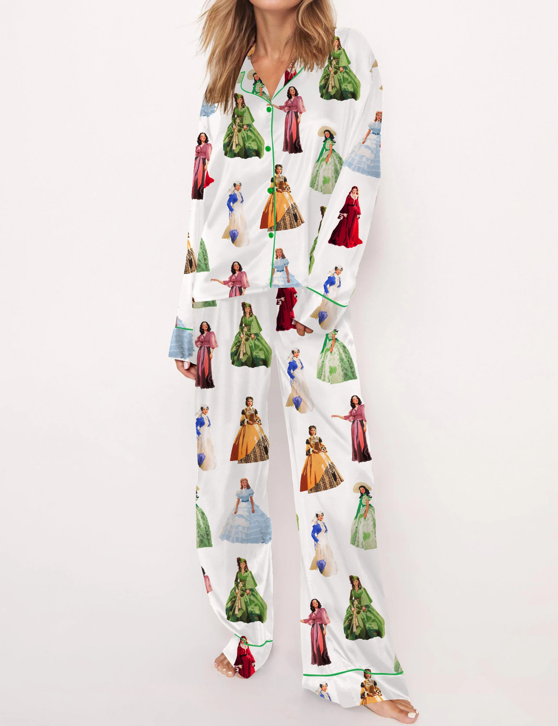 Scarlett Vintage Satin Pajama Set For Women