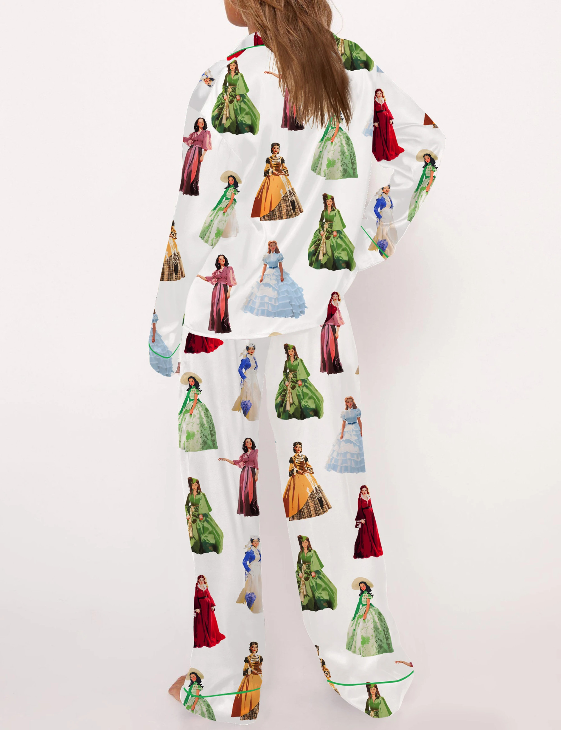 Scarlett Vintage Satin Pajama Set For Women