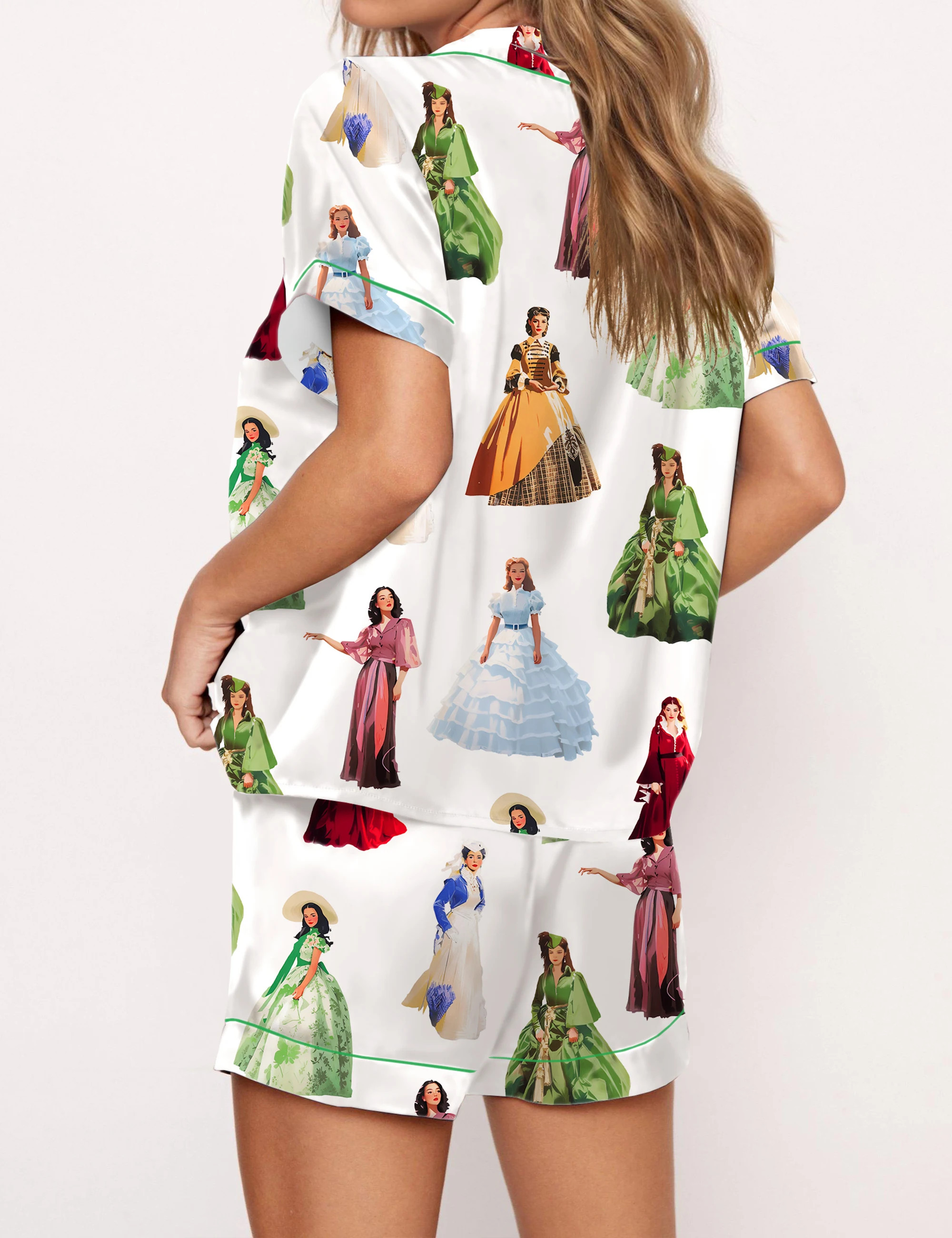 Scarlett Vintage Satin Pajama Set For Women