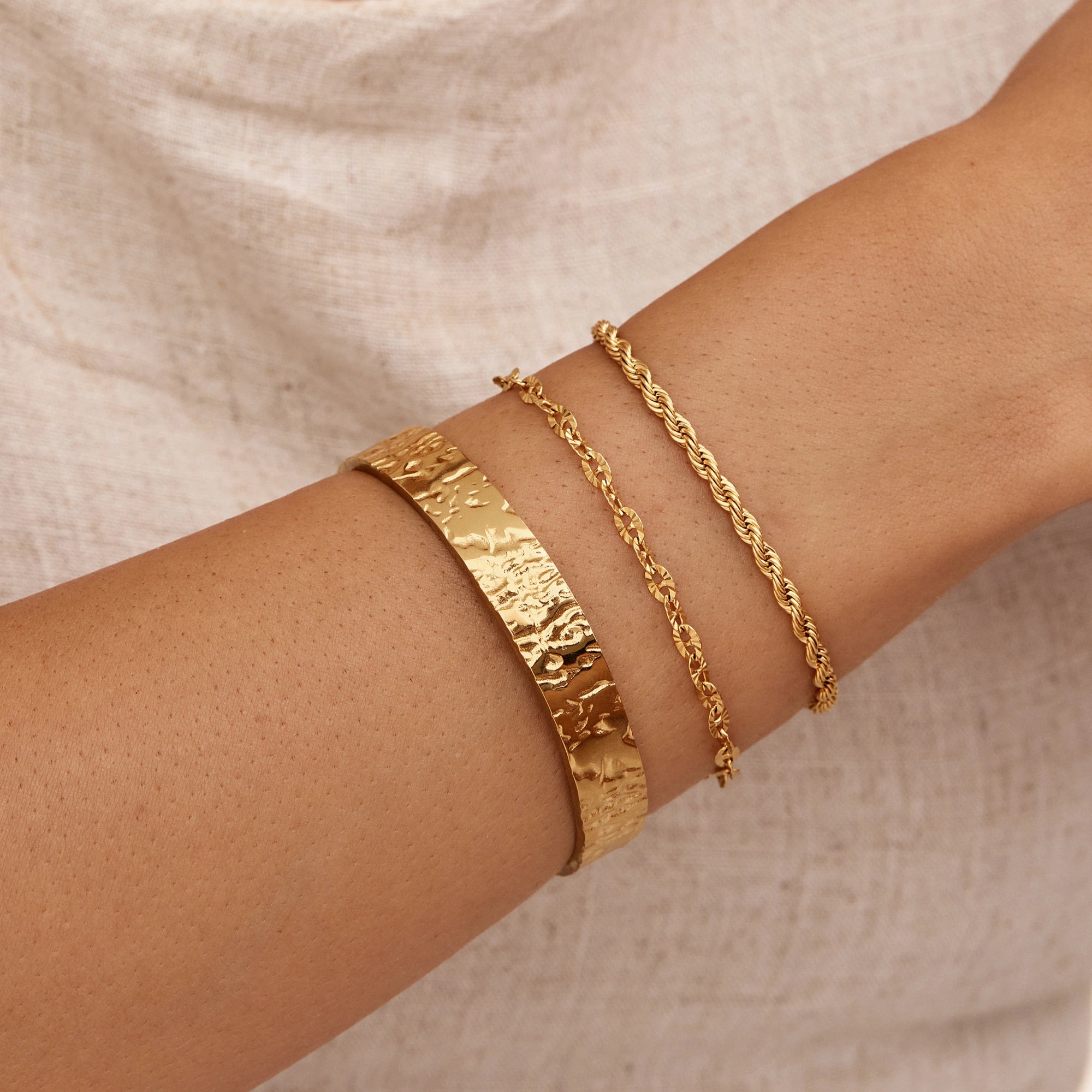 Chunky Textured Cuff Bracelet