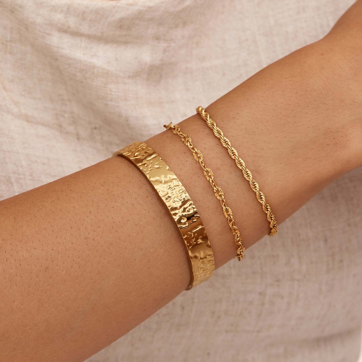 Chunky Textured Cuff Bracelet