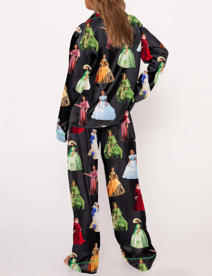 Scarlett Vintage Satin Pajama Set For Women