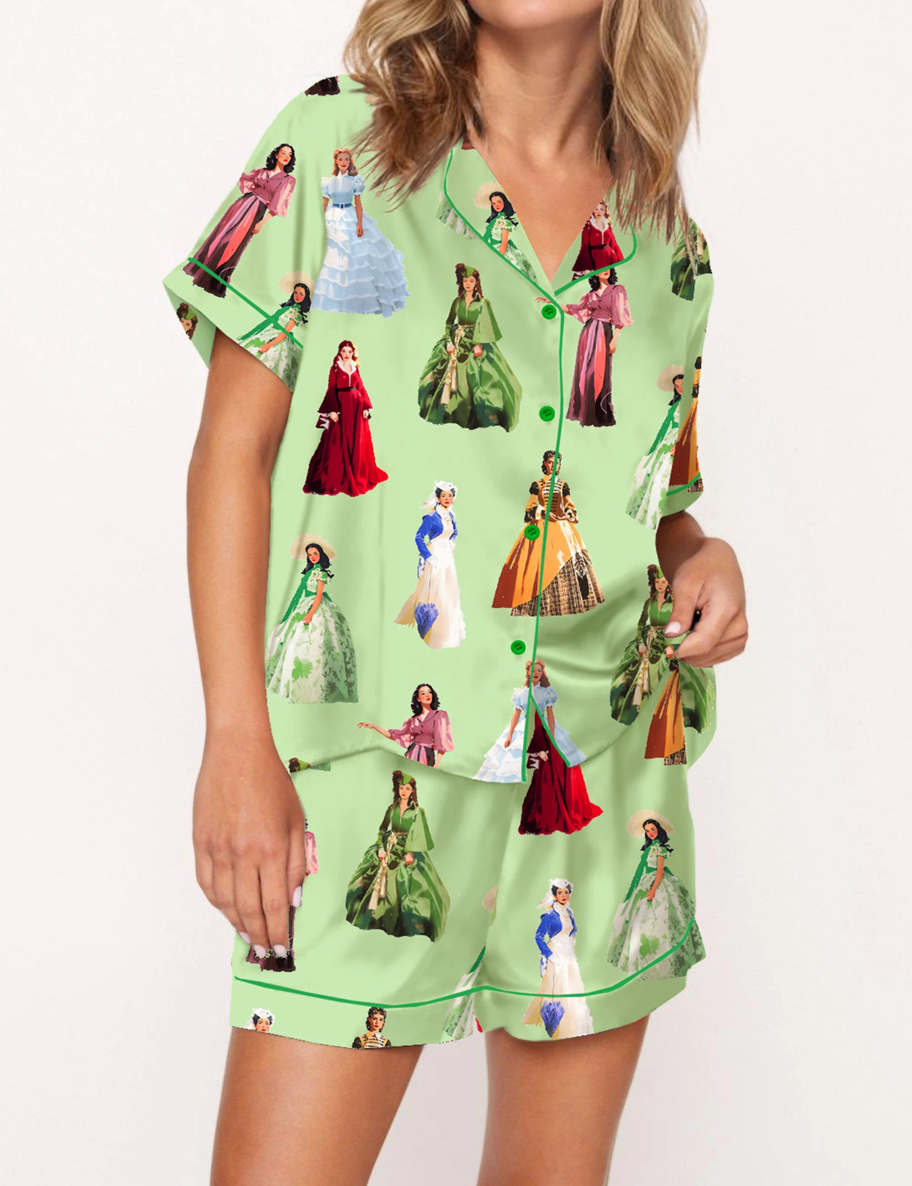 Scarlett Vintage Satin Pajama Set For Women