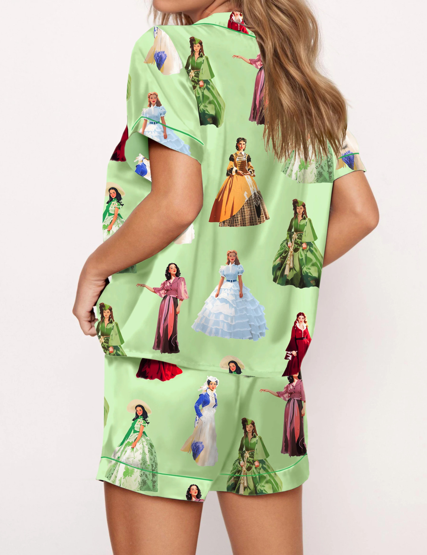 Scarlett Vintage Satin Pajama Set For Women