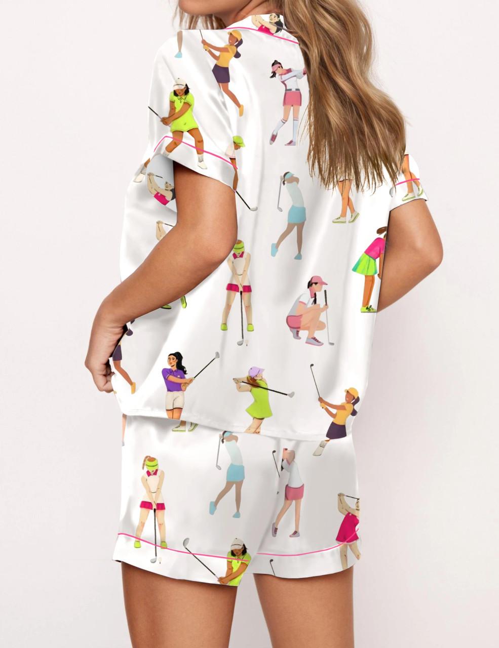 Ladies Golf Satin Pajama Set For Women