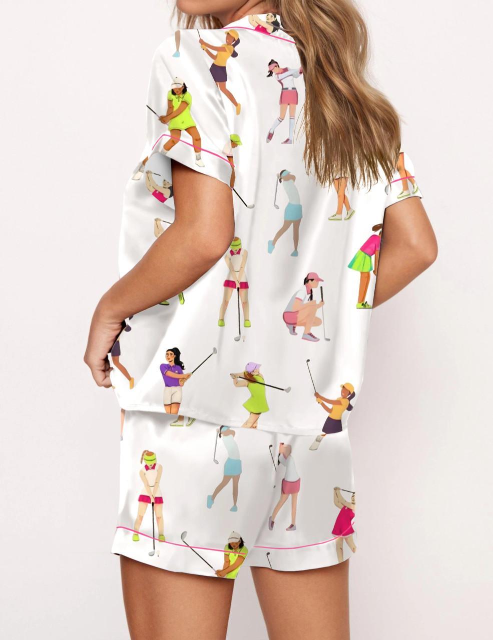 Ladies Golf Satin Pajama Set For Women