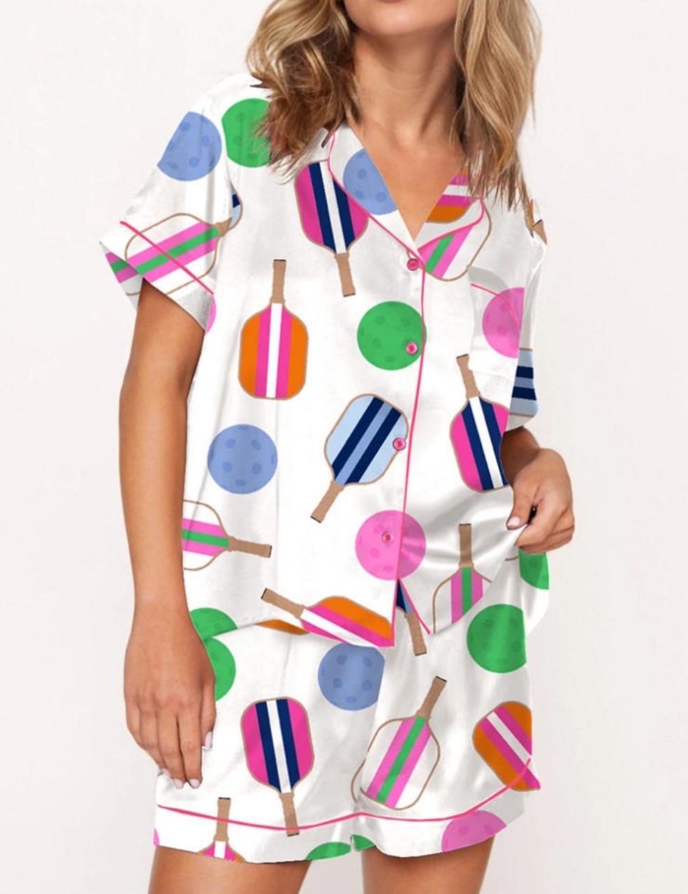 Pickleball Graphic Pajama Set