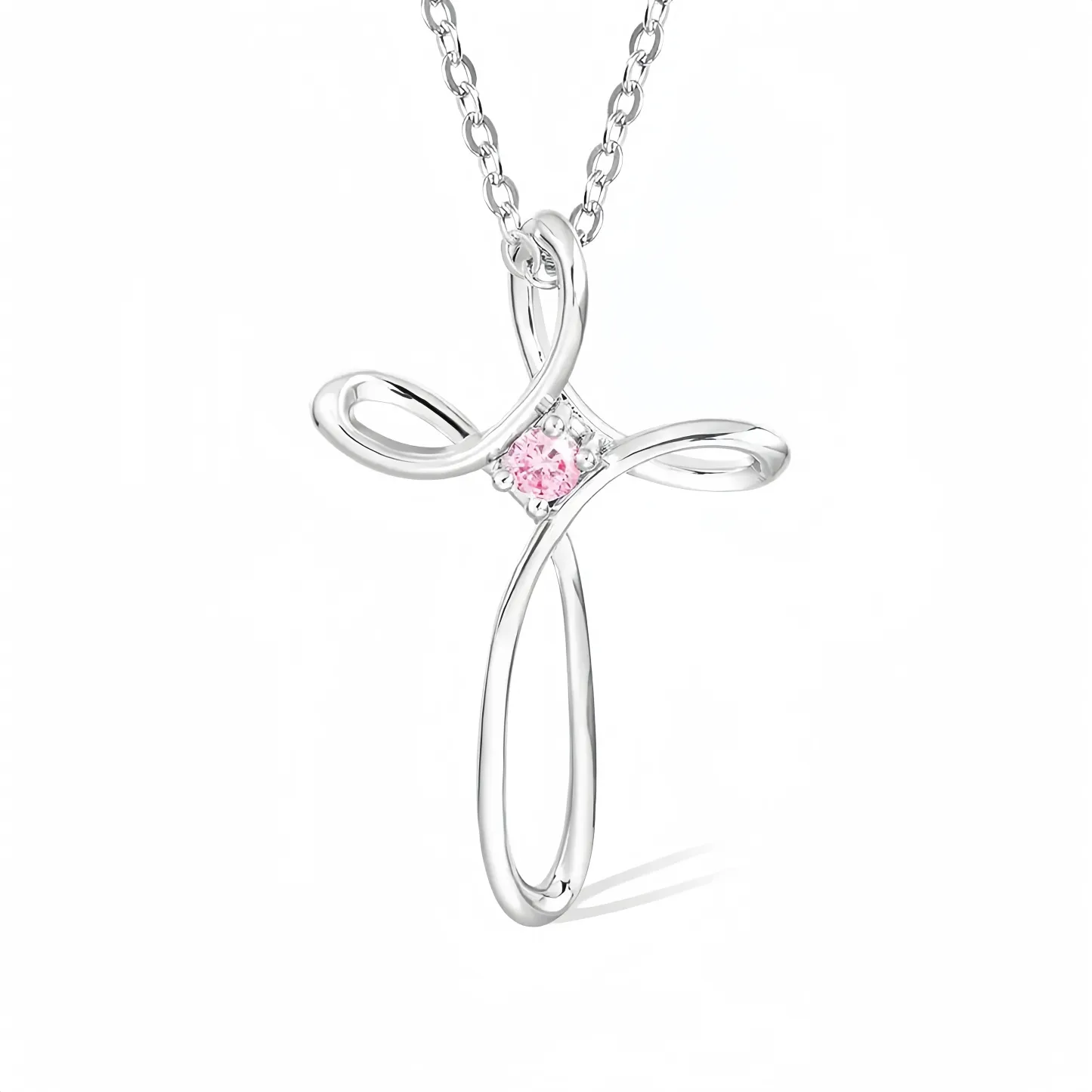 1-7 Birthstone Mother's Day Cross Necklace