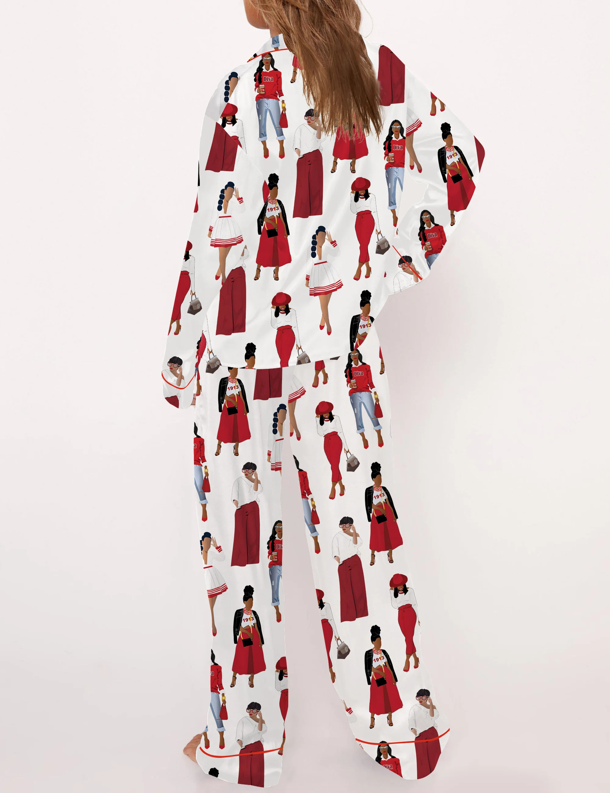 DST Sisterhood Satin Pajama Set For Women