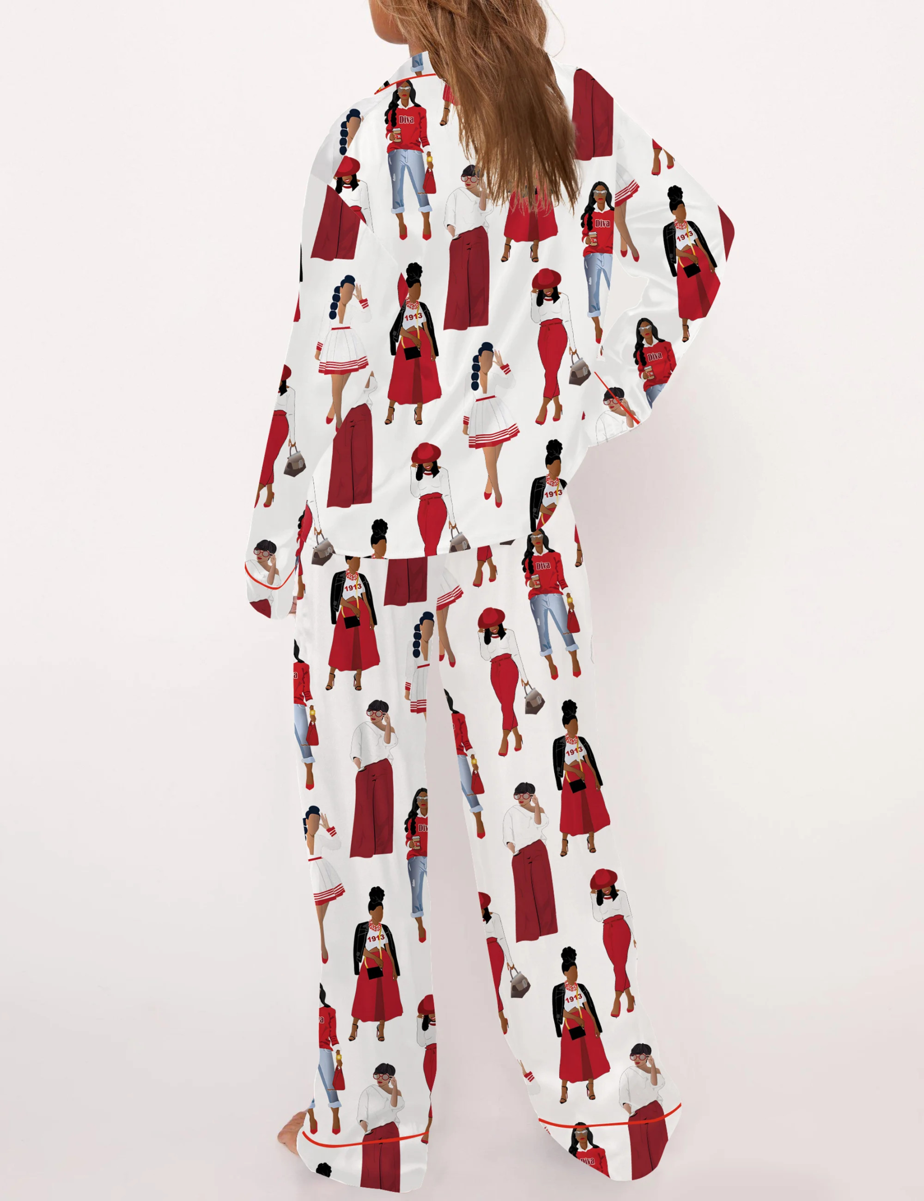 DST Sisterhood Satin Pajama Set For Women