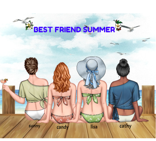 Personalized Beach Best Friends Mug - Best Friend Birthday Gifts - Wooden Dock
