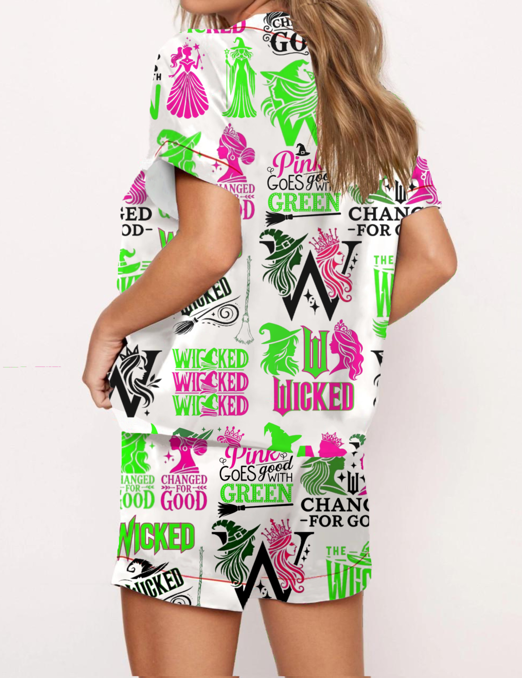 Wicked Silky Satin Pajama Short Set For Women