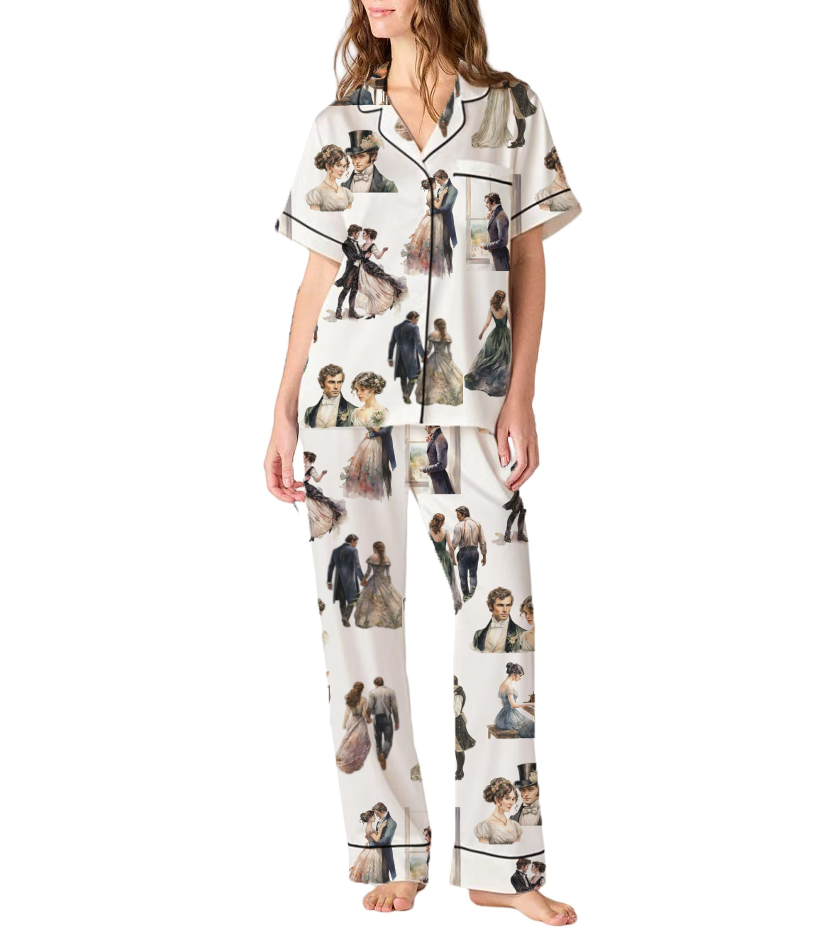 Pride And Prejudice Movie Silky Satin Pajama Set For Women