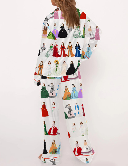 Vintage Scarlett Satin Pajama Set For Women