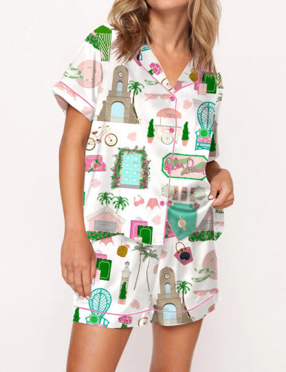 Palm Beach Vacation Art Pajama Set