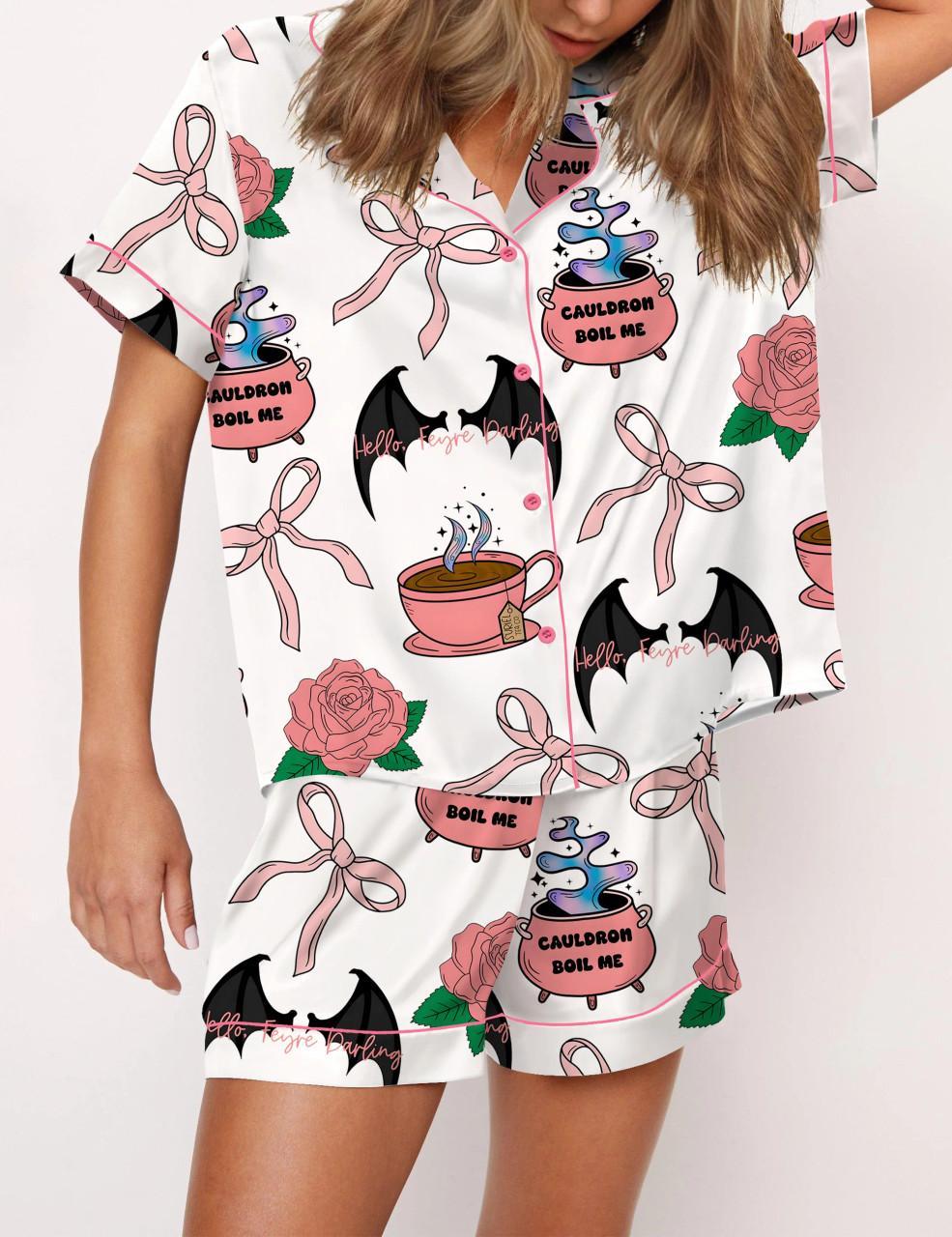 Coquette Acotar Satin Pajama Set For Women