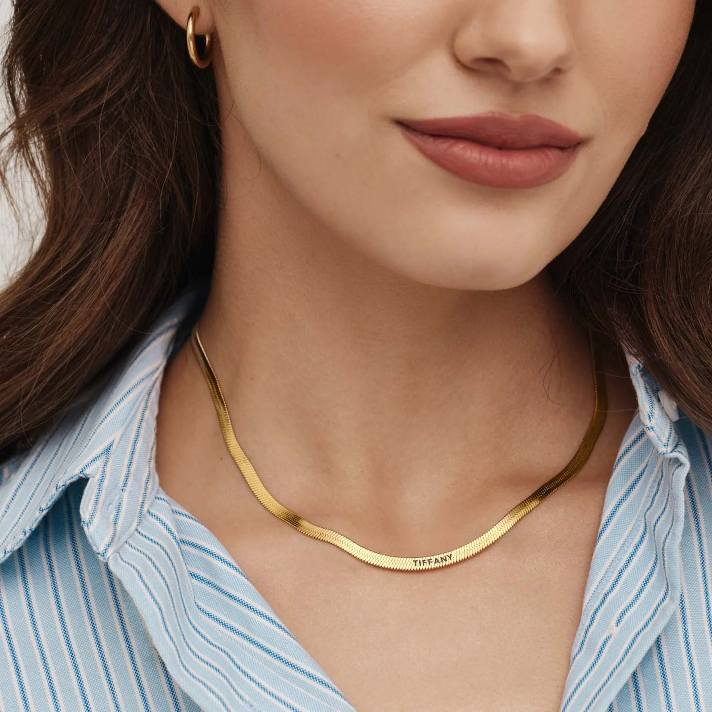 Engraved Herringbone Necklace