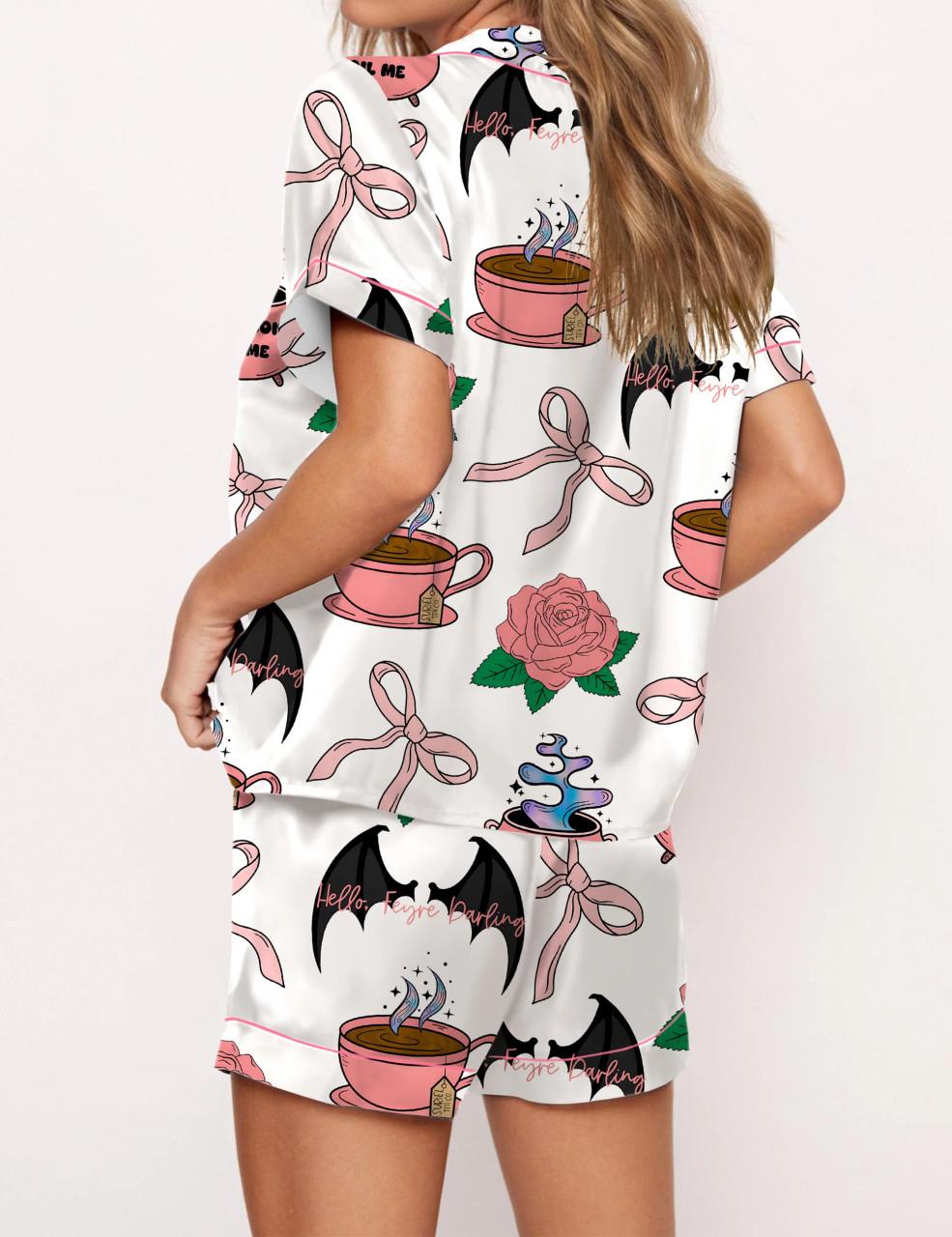 Coquette Acotar Satin Pajama Set For Women