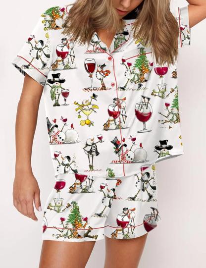 Winey Snowman Pajama Set