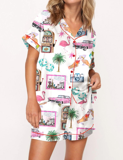 Las Vegas Satin Pajama Set For Women