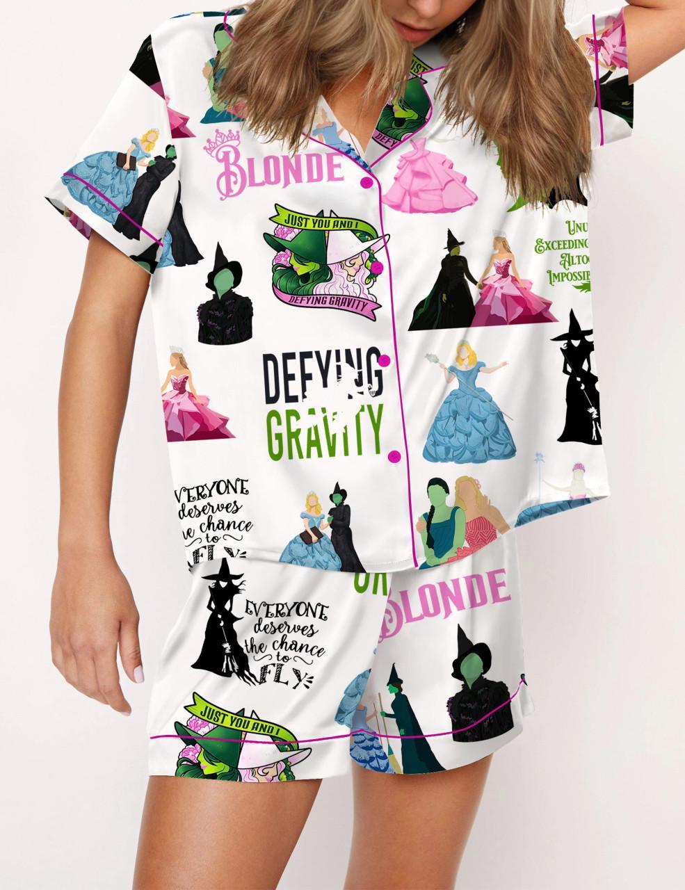 Wicked Elphaba And Glinda Satin Pajama Set For Women