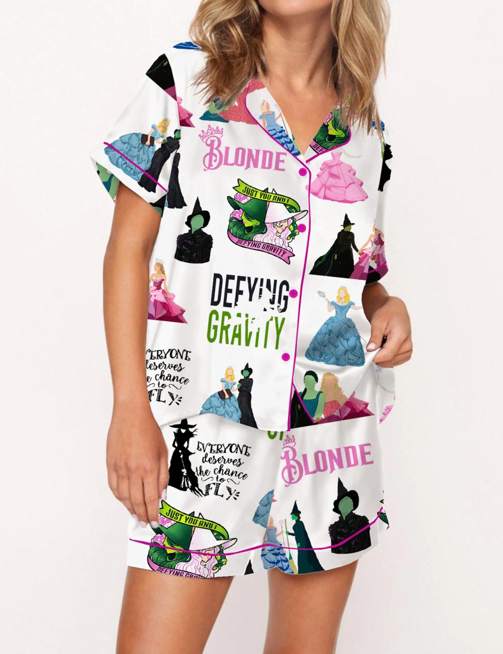 Wicked Elphaba And Glinda Satin Pajama Set For Women