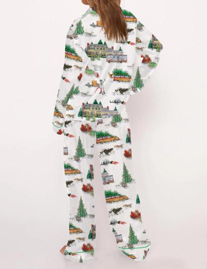 Lampoon's Christmas Satin Pajama Set For Women