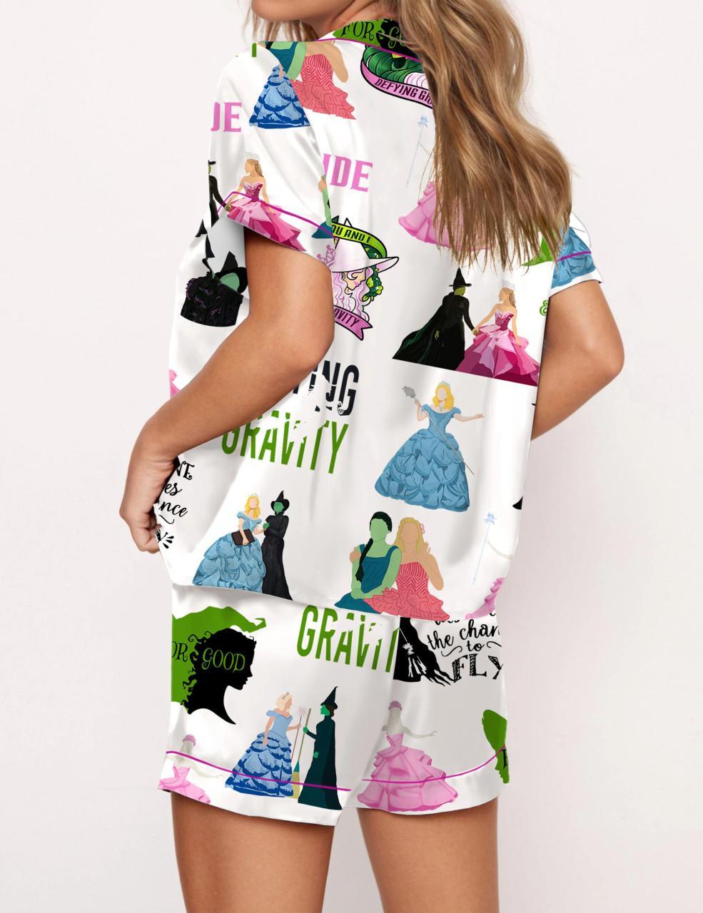 Wicked Elphaba And Glinda Satin Pajama Set For Women