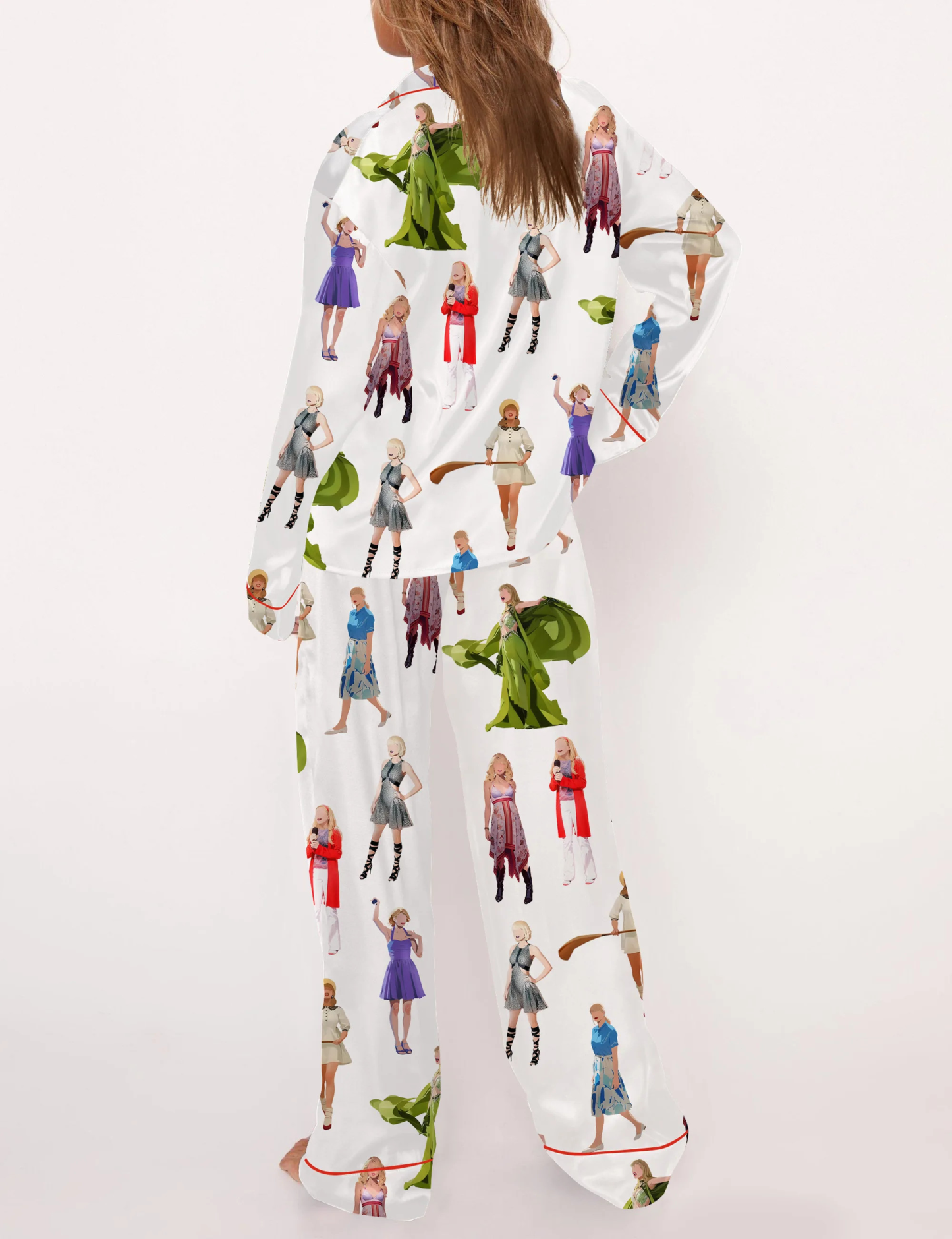 Music Artists Satin Pajama Set For Women