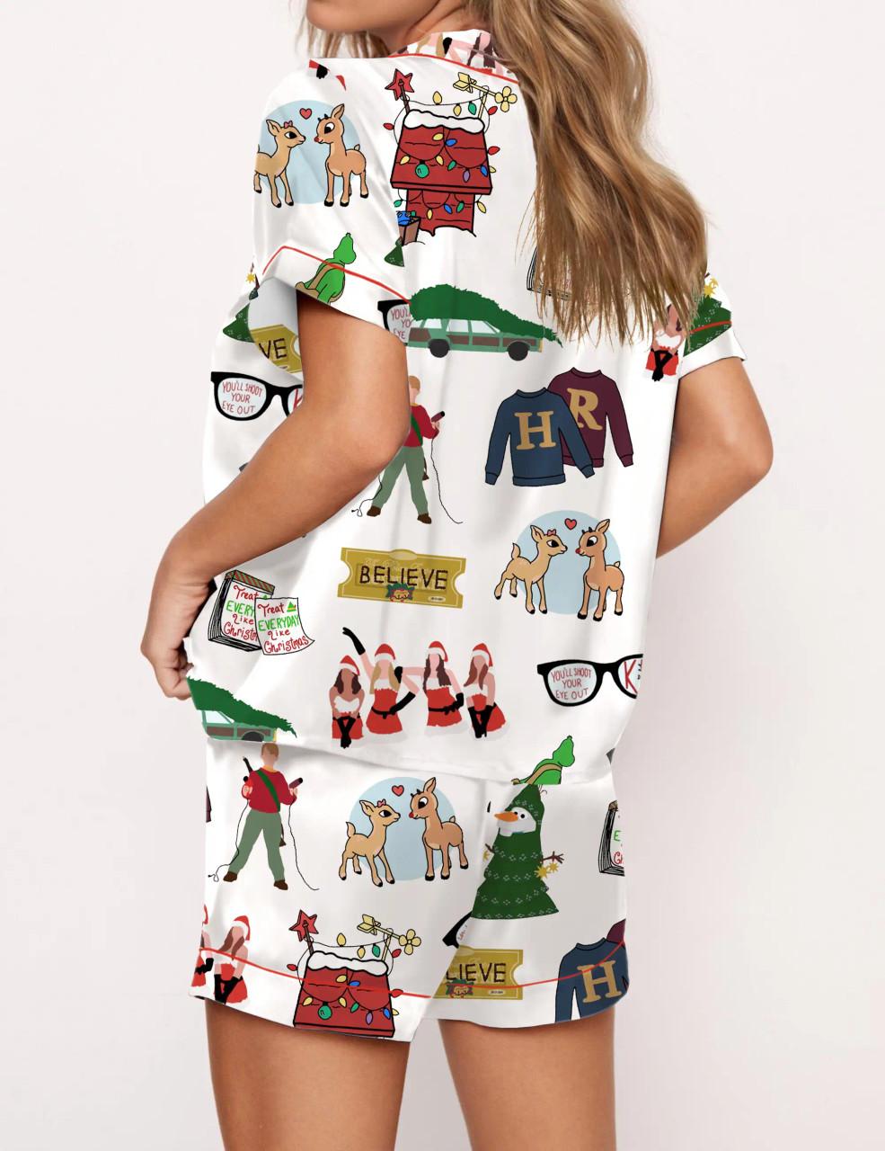 Christmas Classics Satin Pajama Set For Women