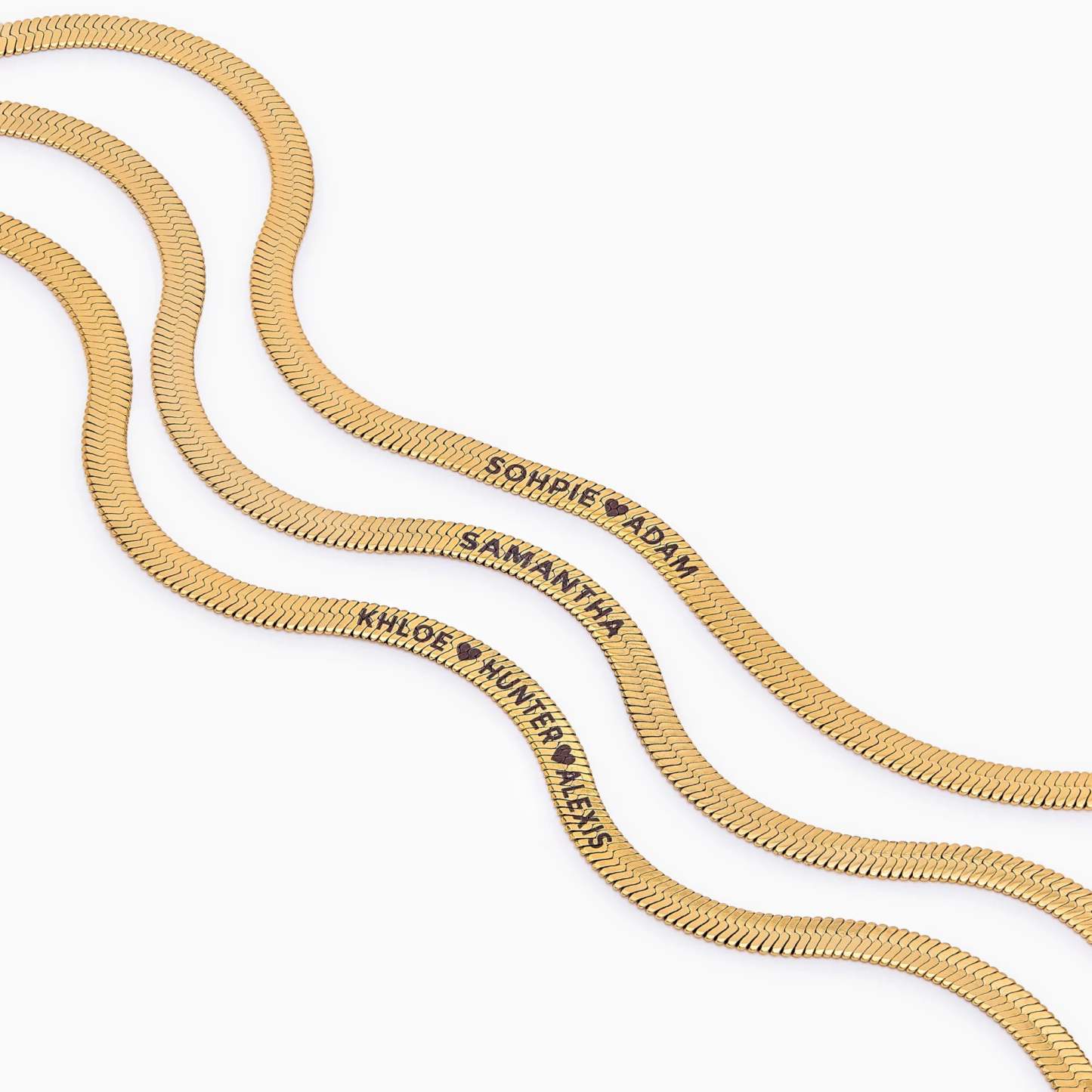 Engraved Herringbone Necklace