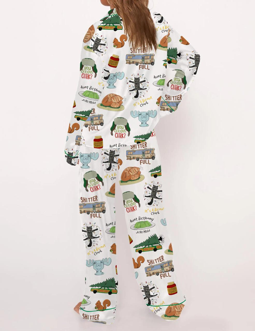 It's A Beaut Clark Christmas Vacation Satin Pajama Set For Women