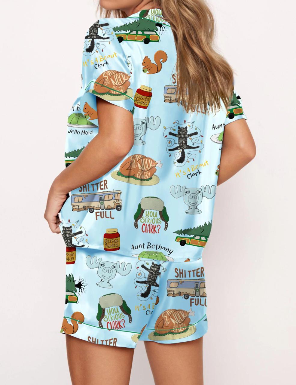 It's A Beaut Clark Christmas Vacation Satin Pajama Set For Women