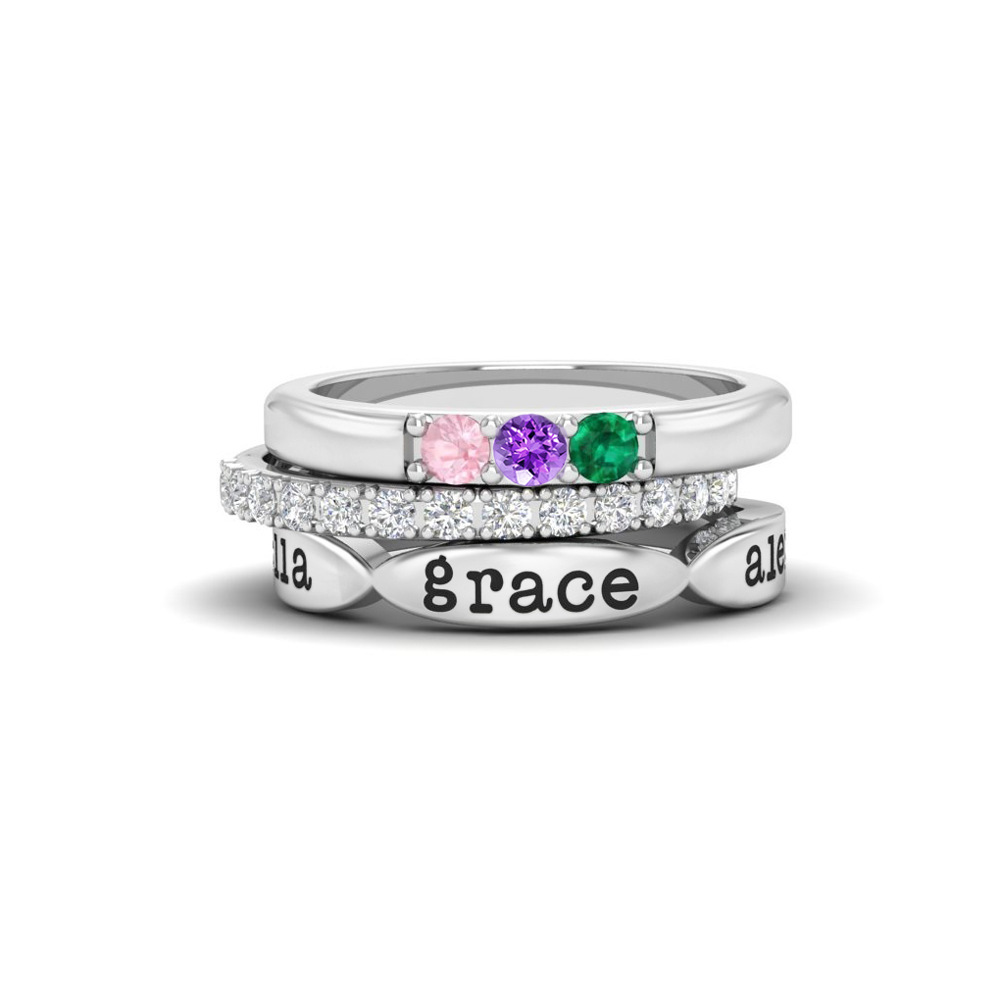 To Mother - Kids' Birthstones Sackable Custom Ring