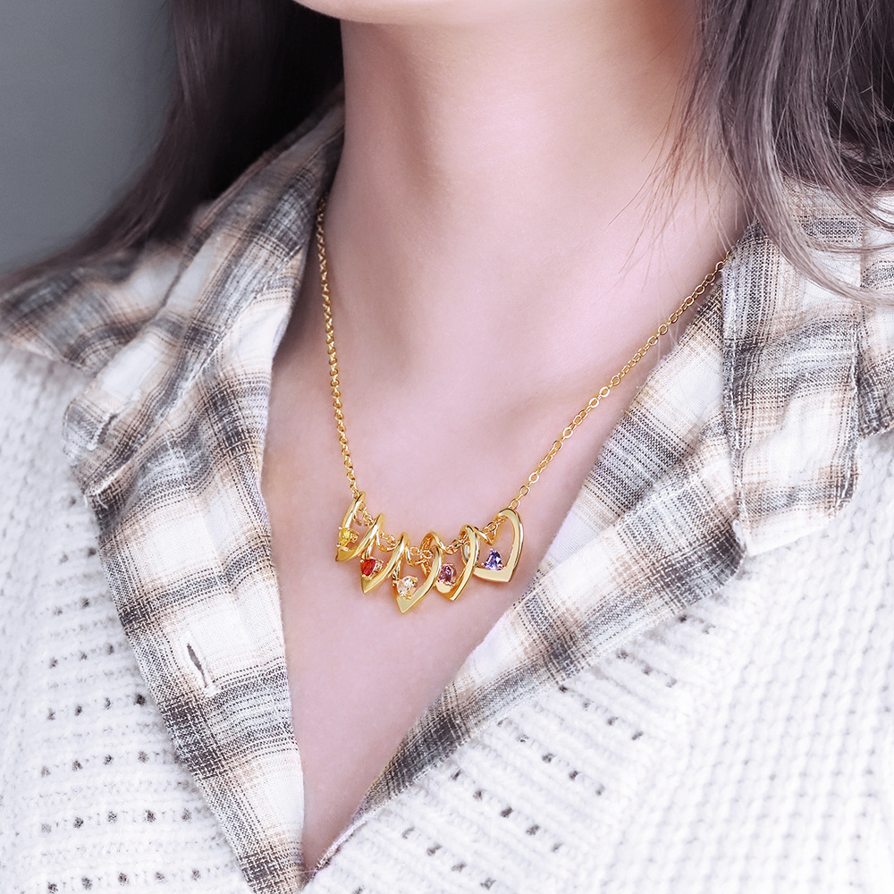 1-5 Heart & Name Pendants Necklace
