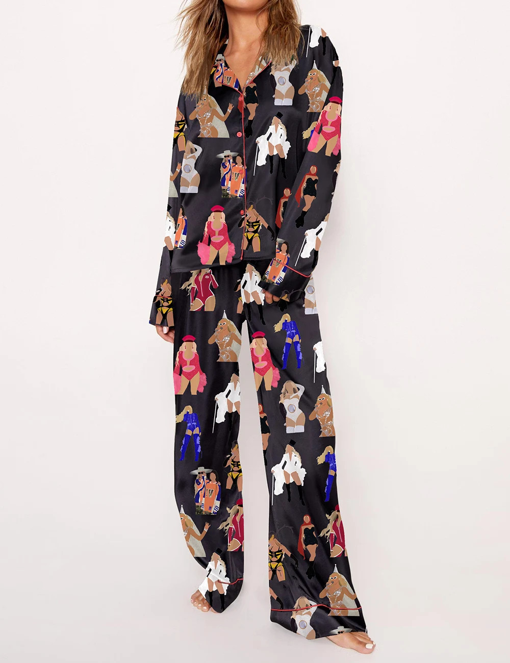 Music Live Commemorate Satin Pajama Set For Women