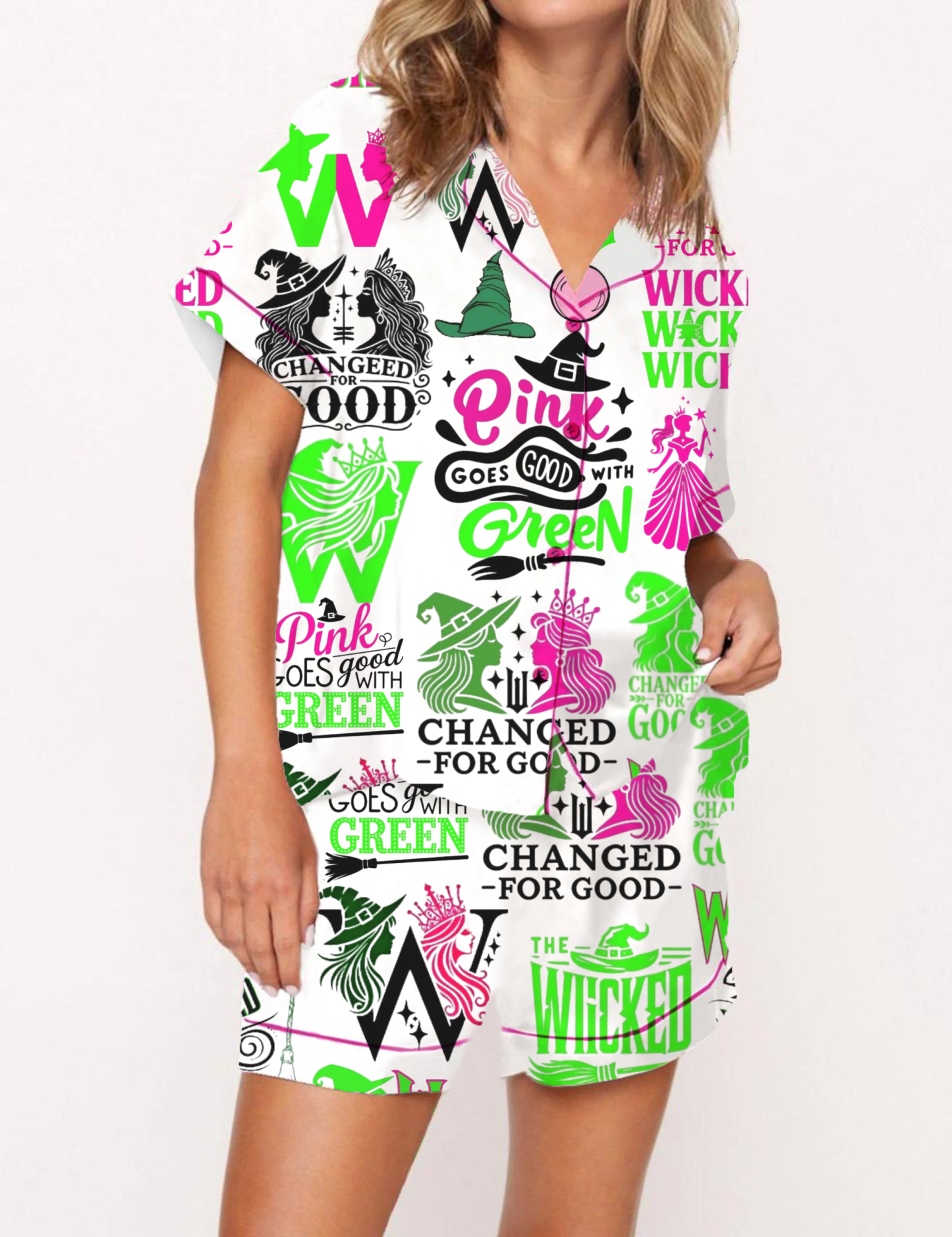 Wicked Silky Satin Pajama Short Set For Women