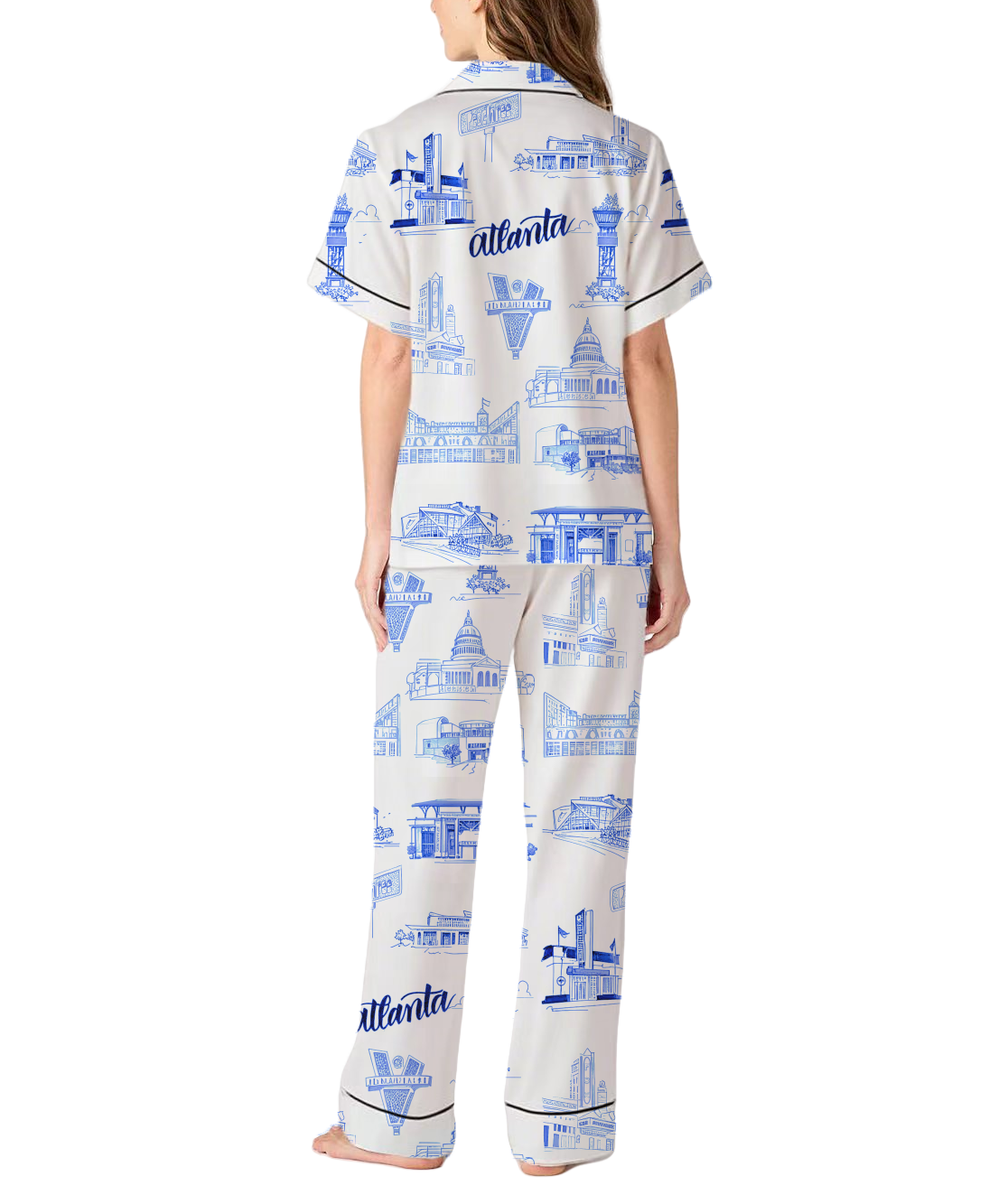 Atlanta Toile Silky Satin Pajama Set For Women