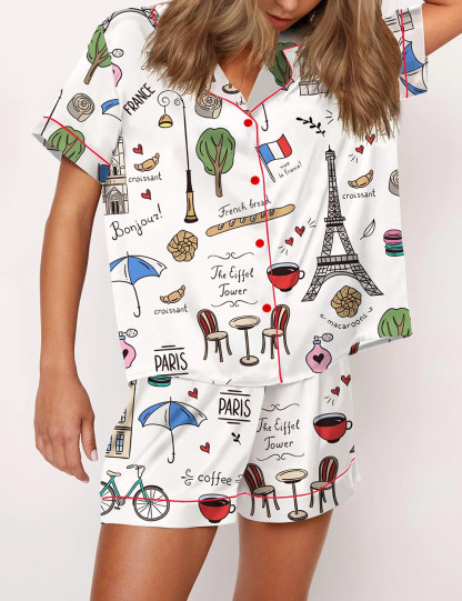 Paris Travel Olympic City Pajama Set