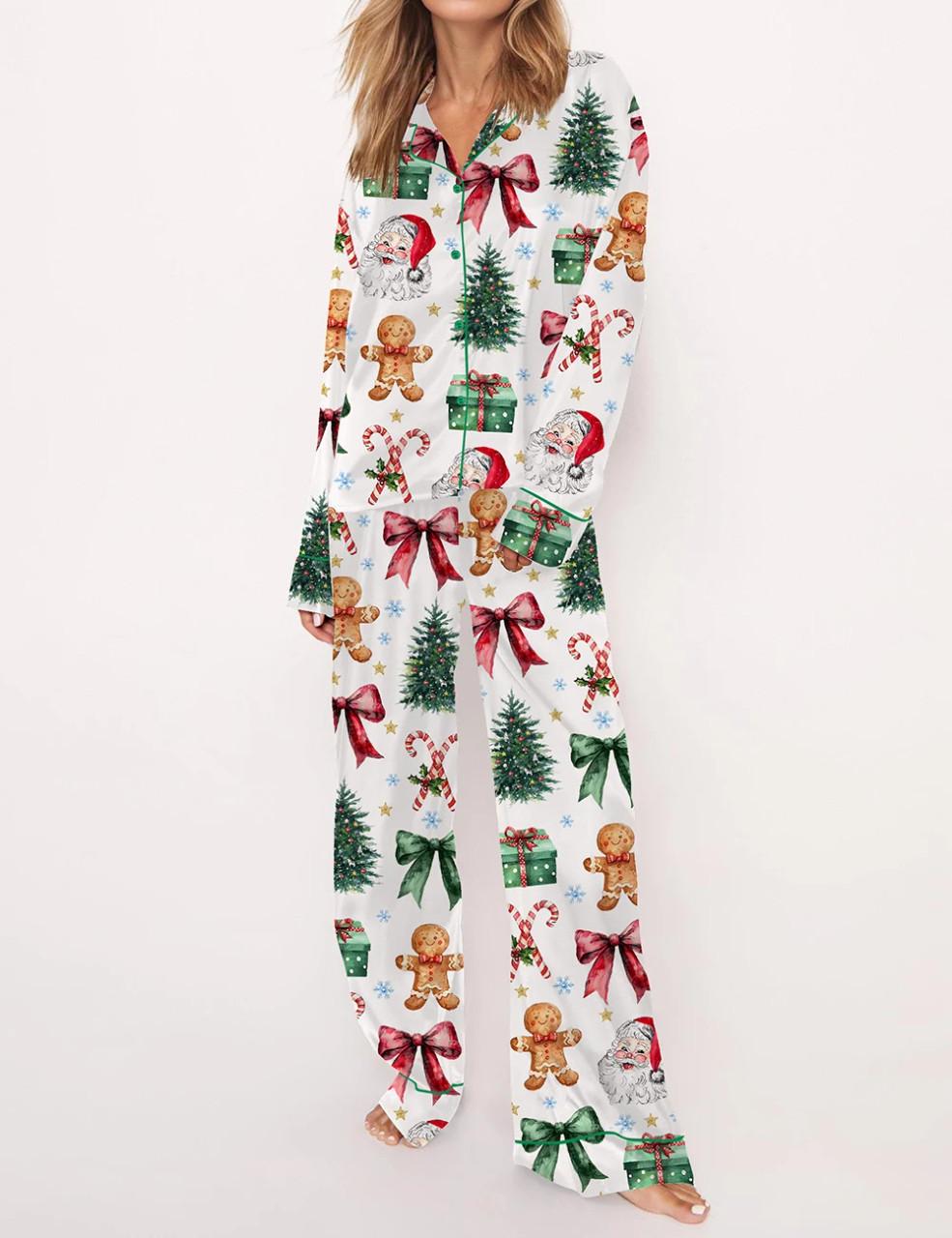 Coquette Christmas Satin Pajama Set