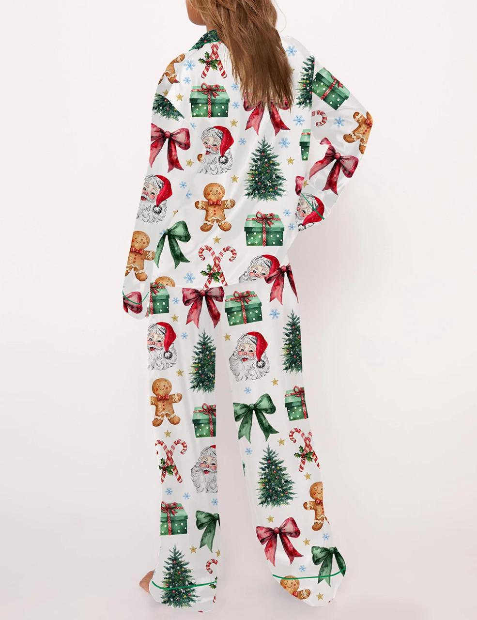 Coquette Christmas Satin Pajama Set