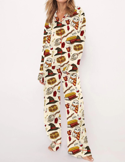 Wizard School G Silky Satin Pajama Set For Women